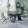 Kinston Black Ceramic Extending Dining Set - Diego Beige Leather Swivel Dining Chair-3