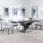 Anvik Black Ceramic Extending Dining Set - Ace Beige Fabric Swivel Dining Chair-3