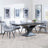 Anvik Black Ceramic Extending Dining Set - Ace Grey Fabric Swivel Dining Chair-2