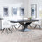 Anvik Black Ceramic Extending Dining Set - Arctic Cream Velvet Fabric Swivel Dining Chair-4