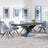 Anvik Black Ceramic Extending Dining Set - Arctic Grey Velvet Fabric Swivel Dining Chair-3