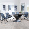 Anvik Black Ceramic Extending Dining Set - Boden Dark Grey Fabric Swivel Dining Chair-5