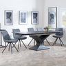 Anvik Black Ceramic Extending Dining Set - Boden Grey Fabric Swivel Dining Chair-6
