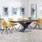 Anvik Black Ceramic Extending Dining Set - Boden Yellow Fabric Swivel Dining Chair-2