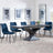 Anvik Black Ceramic Extending Dining Set - Corona Blue Fabric Dining Chair-5