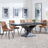 Anvik Black Ceramic Extending Dining Set - Corona Brown Fabric Dining Chair-8
