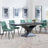 Anvik Black Ceramic Extending Dining Set - Corona Green Fabric Dining Chair-6