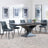 Anvik Black Ceramic Extending Dining Set - Corona Light Grey Fabric Dining Chair-7