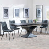 Anvik Black Ceramic Extending Dining Set - Corona Light Grey Fabric Dining Chair-7