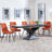 Anvik Black Ceramic Extending Dining Set - Corona Orange Fabric Dining Chair-2