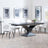 Anvik Black Ceramic Extending Dining Set - Darwin Cream Fabric Dining Chair-2