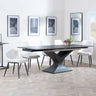 Anvik Black Ceramic Extending Dining Set - Darwin Cream Fabric Dining Chair-2