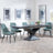 Anvik Black Ceramic Extending Dining Set - Darwin Green Fabric Dining Chair-5