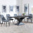 Anvik Black Ceramic Extending Dining Set - Darwin Grey Fabric Dining Chair-6