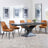 Anvik Black Ceramic Extending Dining Set - Darwin Orange Fabric Dining Chair-4