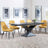 Anvik Black Ceramic Extending Dining Set - Darwin Yellow Fabric Dining Chair-3