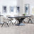 Anvik Black Ceramic Extending Dining Set - Ion Beige Velvet Fabric Swivel Dining Chair-2