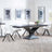 Anvik Black Ceramic Extending Dining Set - Ion Cream Boucle Teddy Fabric Swivel Dining Chair-5
