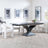Anvik Black Ceramic Extending Dining Set - Kiefer Cream Boucle Fabric Dining Chair-2