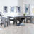 Anvik Black Ceramic Extending Dining Set - Kiefer Grey Boucle Fabric Dining Chair