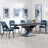 Anvik Black Ceramic Extending Dining Set - Peyton Blue Fabric Dining Chair-2