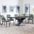Anvik Black Ceramic Extending Dining Set - Peyton Green Fabric Dining Chair-4