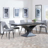 Anvik Black Ceramic Extending Dining Set - Peyton Grey Fabric Dining Chair-3