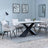 Merlin White Ceramic Dining Set - Ace Beige Fabric Swivel Dining Chair-3