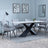 Merlin White Ceramic Dining Set - Ace Grey Fabric Swivel Dining Chair-2