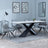Merlin White Ceramic Dining Set - Arctic Grey Velvet Fabric Swivel Dining Chair-2