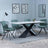 Merlin White Ceramic Dining Set - Boden Green Fabric Swivel Dining Chair-5