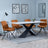 Merlin White Ceramic Dining Set - Boden Orange Fabric Swivel Dining Chair-4