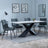 Merlin White Ceramic Dining Set - Corona Light Grey Fabric Dining Chair-7