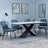 Merlin White Ceramic Dining Set - Darwin Dark Grey Fabric Dining Chair-5