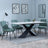 Merlin White Ceramic Dining Set - Darwin Green Fabric Dining Chair-4