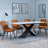 Merlin White Ceramic Dining Set - Darwin Orange Fabric Dining Chair-3