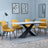 Merlin White Ceramic Dining Set - Darwin Yellow Fabric Dining Chair-2