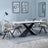 Merlin White Ceramic Dining Set - Ion Beige Velvet Fabric Swivel Dining Chair-2