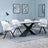 Merlin White Ceramic Dining Set - Ion Cream Boucle Teddy Fabric Swivel Dining Chair-5
