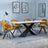 Merlin White Ceramic Dining Set - Ion Mustard Velvet Fabric Swivel Dining Chair-4