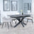 Bari Grey Ceramic Extending Dining Set - Ace Beige Fabric Swivel Dining Chair-3