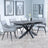 Bari Grey Ceramic Extending Dining Set - Ace Grey Fabric Swivel Dining Chair-2