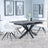 Bari Grey Ceramic Extending Dining Set - Arctic Cream Velvet Fabric Swivel Dining Chair-4