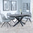 Bari Grey Ceramic Extending Dining Set - Arctic Grey Velvet Fabric Swivel Dining Chair-2