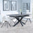 Bari Grey Ceramic Extending Dining Set - Boden Cream Fabric Swivel Dining Chair-2