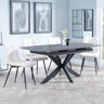 Bari Grey Ceramic Extending Dining Set - Corona Beige Fabric Dining Chair-3