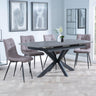 Bari Grey Ceramic Extending Dining Set - Corona Camel Fabric Dining Chair-4