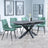 Bari Grey Ceramic Extending Dining Set - Corona Green Fabric Dining Chair-6