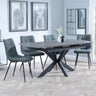 Bari Grey Ceramic Extending Dining Set - Corona Light Grey Fabric Dining Chair-7