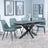 Bari Grey Ceramic Extending Dining Set - Darwin Green Fabric Dining Chair-4
